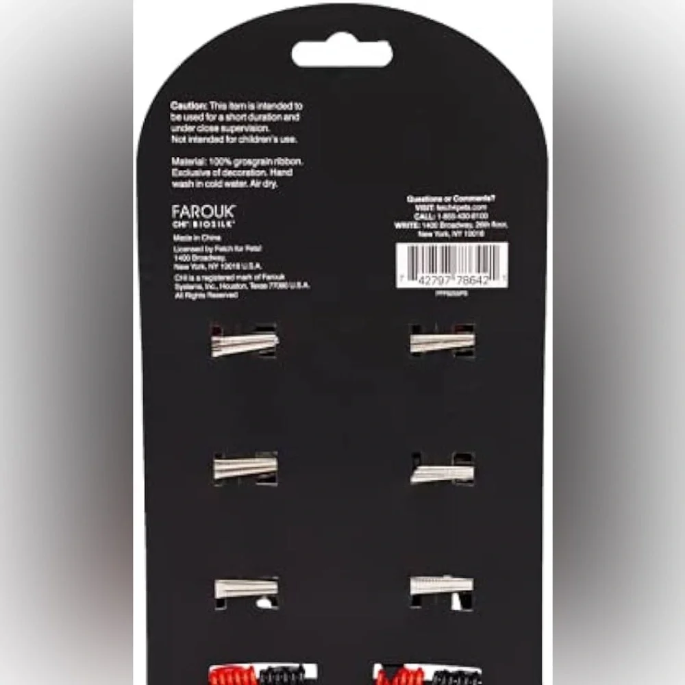 CHI For Dogs Bow & Clip Set Pet Grooming‎ Products Red Black White Pet Hair Bows